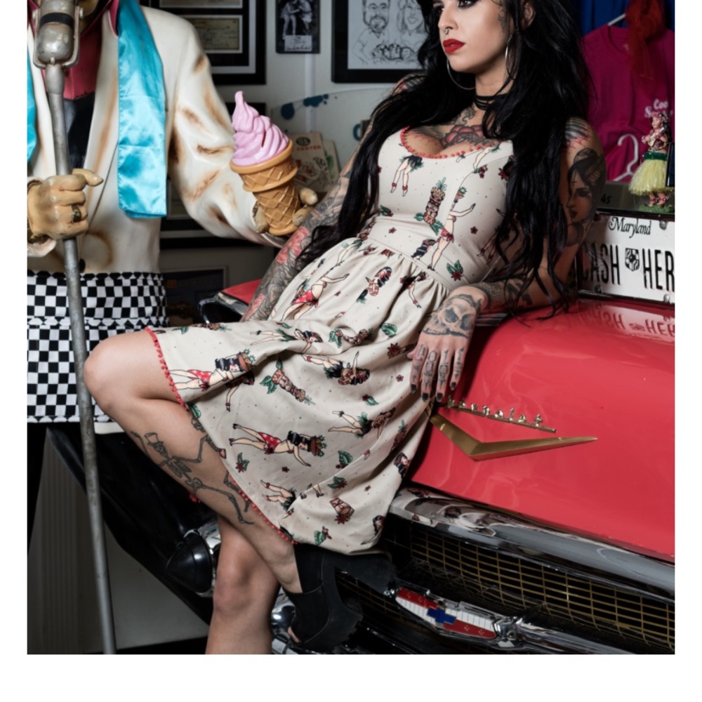 Sourpuss Tanned Hawaii Swing Dress
